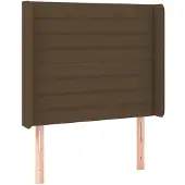 vidaXL Hoofdbord met randen 93x16x118/128 cm stof donkerbruin