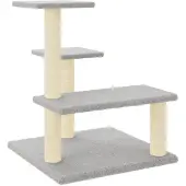 vidaXL Kattenmeubel met sisal krabpalen 61 cm lichtgrijs