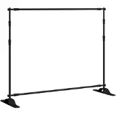 vidaXL Achtergrondstandaard 254x243 cm staal zwart