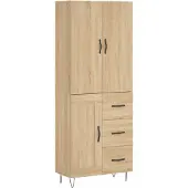 vidaXL Hoge kast 69,5x34x180 cm bewerkt hout sonoma eikenkleurig