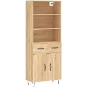 vidaXL Hoge kast 69,5x34x180 cm bewerkt hout sonoma eikenkleurig