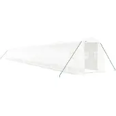 vidaXL Tuinkas met stalen frame 48 m² 24x2x2 m wit
