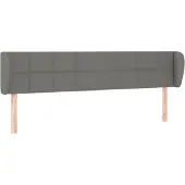 vidaXL Hoofdbord met randen 203x23x78/88 cm stof donkergrijs