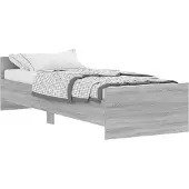vidaXL Bedframe bewerkt hout grijs sonoma eiken 75x190 cm