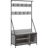 vidaXL Kledingrek met schoenenrek 100x41x184 cm grijs sonoma