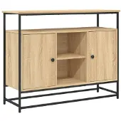 vidaXL Dressoir 100x35x80 cm bewerkt hout sonoma eikenkleurig