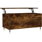 vidaXL Salontafel 90x44,5x45 cm bewerkt hout gerookt eikenkleurig