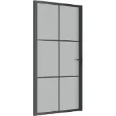 vidaXL Binnendeur 102,5x201,5 cm matglas en aluminium zwart