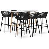 vidaXL 7-delige Barset wit en zwart