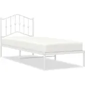 vidaXL Bedframe met hoofdeinde, metaal, wit, 90x190 cm