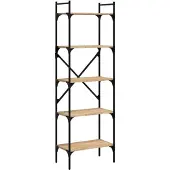 vidaXL Boekenkast 5-laags 56x31,5x174 cm bewerkt hout sonoma eiken