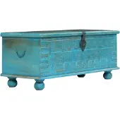 vidaXL Opbergkist 100x40x41 cm massief mangohout blauw