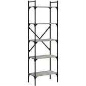 vidaXL Boekenkast 5-laags 56x31,5x174 cm bewerkt hout grijs sonoma