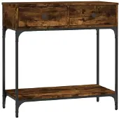 vidaXL Wandtafel 75x34,5x75 cm bewerkt hout gerookt eikenkleurig