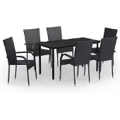 vidaXL 7-delige tuinset, zwart