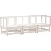 vidaXL 3-delige Loungeset massief grenenhout wit