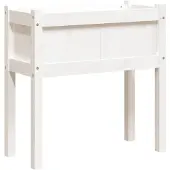vidaXL Plantenbak met poten 70x31x70 cm massief grenenhout wit
