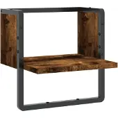 vidaXL Wandschap met stang 30x25x30 cm gerookt eikenkleurig