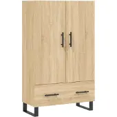 vidaXL Hoge kast 69,5x31x115 cm bewerkt hout sonoma eikenkleurig