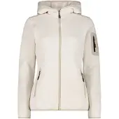 CMP - Women's Jacket Fix Hood Jacquard Knitted 3H19826 - Fleecevest 34, beige/wit