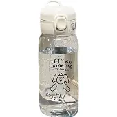Semoic Plastic waterfles waterbeker met rietje groot Ca