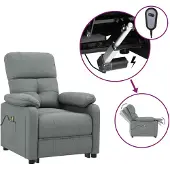 vidaXL Massagestoel elektrisch stof donkergrijs