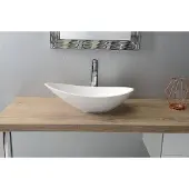 Sapho Rosseta gegoten marmer opbouwwastafel 56,4x32,3cm wit