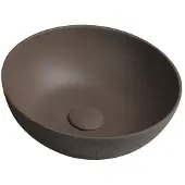 Sapho Formigo betonnen opbouwwastafel Ø39cm mat donkerbruin