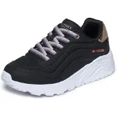 SKECHERS Uno Lite Kinderschuhe Mädchen Halbschuhe Slipper Schwarz Freizeit