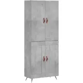 vidaXL Hoge kast 69,5x34x180 cm bewerkt hout betongrijs
