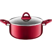 Selgros Ambitie Jasper Rode Pan met Deksel - 20cm, 3L