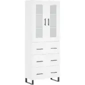 vidaXL Hoge kast 69,5x34x180 cm bewerkt hout wit