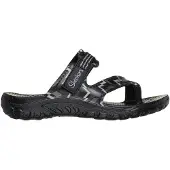 SKECHERS Dames Reggae Zig Zag Sandalen (Zwart/Grijs)