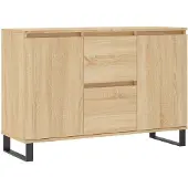 vidaXL Dressoir 101,5x35x70 cm bewerkt hout sonoma eikenkleurig