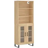 vidaXL Hoge kast 69,5x34x180 cm bewerkt hout sonoma eikenkleurig