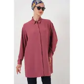 Big Dart Oversized Lange Mouwen Knopen Blouse met Kraag