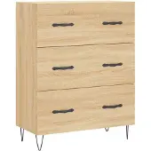 vidaXL Dressoir 69,5x34x90 cm bewerkt hout sonoma eikenkleurig