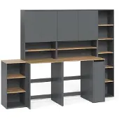 Vicco Badkamermeubelset Viktor Antraciet/Goudkleurig Eiken 6-delig, Model 59173