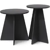 Vicco Salontafel Forma, Zwart, 40 x 50 cm Set van 2