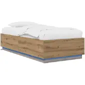 Prolenta Maison Exclusive - Bedframe met LED-verlichting, eikenhout, 80 x 200 cm