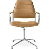 Vipp Bureaustoel Vipp455 Swivel Chair Camel Leather / Glijdoppen