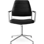 Vipp Bureaustoel Vipp455 Swivel Chair Black Leather / Glijdoppen