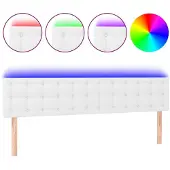 vidaXL Hoofdbord LED 200x5x78/88 cm kunstleer wit