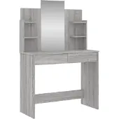 vidaXL Kaptafel met spiegel 96x39x142 cm grijs sonoma eikenkleurig