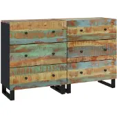 vidaXL Dressoirs 2 st 60x33x75 cm massief gerecycled hout
