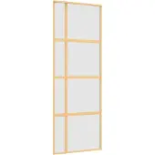 vidaXL Schuifdeur 76x205 cm mat ESG-glas en aluminium goudkleurig