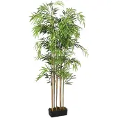 vidaXL Kunstplant bamboe 1095 bladeren 150 cm groen