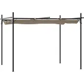 vidaXL Pergola met schuifdak, taupe, 295x292x230 cm
