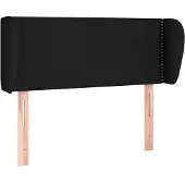 vidaXL Hoofdbord met randen 83x23x78/88 cm stof zwart