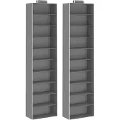 vidaXL Kledingorganisers hangend 2 st met 10 schappen stof